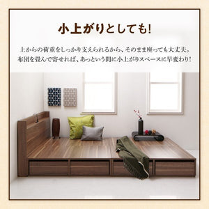 セミダブルベッド 一人暮らし マットレス付き ベッド下 収納 大容量 床下収納スペース ロー 低い 宮 棚 携帯 コンセント スマホ 充電 布団可 フラット床板 箱型