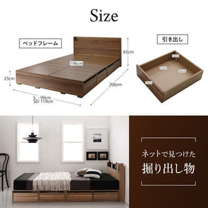 セミダブルベッド 一人暮らし マットレス付き チェスト ベッド下 収納 引き出し 大容量 宮 棚 携帯 コンセント スマホ 充電 布団可 フラット床板 箱型 ロー 低い