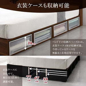 セミダブルベッド 一人暮らし マットレス付き チェスト ベッド下 収納 引き出し 大容量 宮 棚 携帯 コンセント スマホ 充電 布団可 フラット床板 箱型 ロー 低い