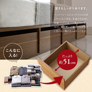 セミダブルベッド 一人暮らし マットレス付き チェスト ベッド下 収納 引き出し 大容量 宮 棚 携帯 コンセント スマホ 充電 布団可 フラット床板 箱型 ロー 低い