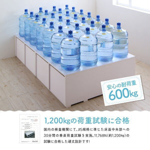 セミダブルベッド 一人暮らし マットレス付き ベッド下収納スペース 高い 床下 大容量 宮 棚 携帯 コンセント スマホ 充電 布団可 フラット床板 箱型 白
