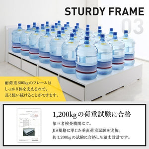 セミダブルベッド 一人暮らし マットレス付き チェスト ベッド下 収納 引き出し 大容量 宮 棚 携帯 コンセント スマホ 充電 布団可 フラット床板 箱型