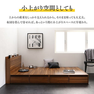 セミダブルベッド 一人暮らし マットレス付き チェスト ベッド下 収納 引き出し 大容量 宮 棚 携帯 コンセント スマホ 充電 布団可 フラット床板 箱型