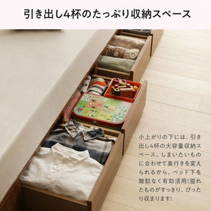 セミダブルベッド 一人暮らし フレームのみ チェスト ベッド下 収納 引き出し 大容量 ヘッドレス 布団可 フラット床板 箱型 ローベッド 低い ヴィンテージ