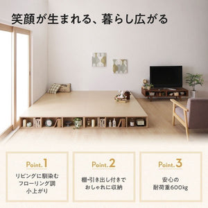 セミダブルベッド 一人暮らし フレームのみ チェスト ベッド下 収納 引き出し 大容量 ヘッドレス 布団可 フラット床板 箱型 ローベッド 低い ヴィンテージ