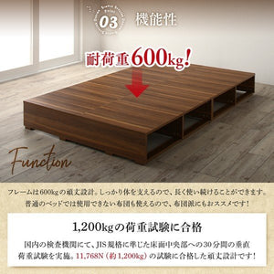 セミダブルベッド 一人暮らし マットレス付き チェスト ベッド下 収納 引き出し 大容量 ヘッドレス 布団可 フラット床板 箱型 ツートンカラー ローベッド 低い