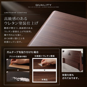 セミダブルベッド 一人暮らし マットレス付き チェスト ベッド下 収納 引き出し 大容量 宮 棚 携帯 照明 読書 ライト コンセント スマホ 充電 ヴィンテージ
