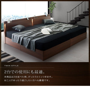 セミダブルベッド 一人暮らし マットレス付き チェスト ベッド下 収納 引き出し 大容量 宮 棚 携帯 照明 読書 ライト コンセント スマホ 充電 ヴィンテージ