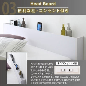 セミダブルベッド 一人暮らし SD マットレス付き チェストベッド ベッド下収納 引き出し 大容量 宮 棚 携帯 リモコン コンセント スマホ 充電 電気 ヴィンテージ