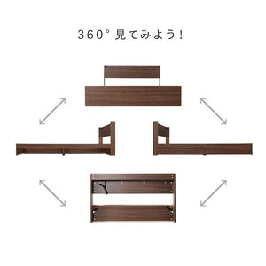 セミダブルベッド 一人暮らし SD マットレス付き チェストベッド ミドル ベッド下収納 引き出し 大容量 宮 棚 携帯 リモコン 収納 コンセント スマホ 充電 電気