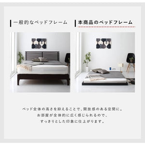 セミダブルベッド 一人暮らし SD マットレス付き ローベッド ロータイプ 低い ヘッドレス コンセント ゲーム 収納 スマホ 充電 電気 ヴィンテージ モダン