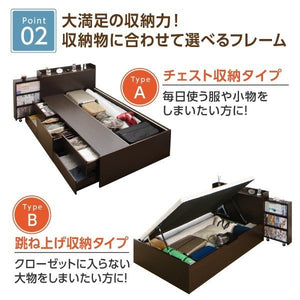 セミダブルベッド 一人暮らし マットレス付き 跳ね上げ式ベッド ガス圧 ベッド下 収納付き 大容量 宮 棚 携帯 収納 コンセント スマホ 充電 布団可 ヴィンテージ