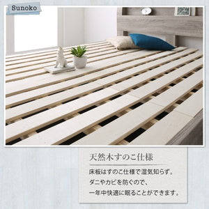 セミダブルベッド 一人暮らし マットレス付き ローベッド ロータイプ 低い 宮 棚 携帯 リモコン 収納 コンセント スマホ 充電 布団可 すのこ 通気性 カビ 脚 足