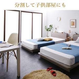セミダブルベッド 一人暮らし マットレス付き ロー 低い 連結可 つなげる 宮 棚 携帯 収納 照明 ライト コンセント スマホ 充電 北欧 おしゃれ アンティーク