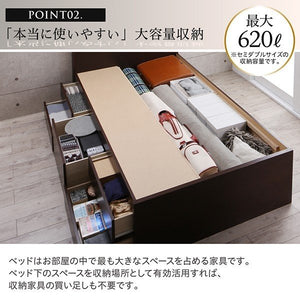 セミダブルベッド 一人暮らし マットレス付き チェスト ベッド下 収納 引き出し 大容量 宮 棚 携帯 コンセント スマホ 充電 布団可 すのこ 通気性 カビ