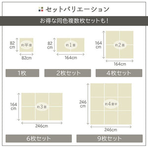 置き畳 い草ラグ 厚手 防音 い草マット 夏 ラグ ひんやり 涼しい ござ 上敷き 敷物 粘着 吸着 ずれない 国産 おしゃれ リビング 日本製 デザイン 82×82 1畳