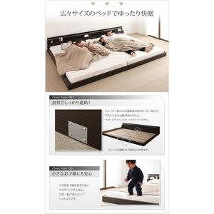 セミシングル ローベッド 低い 宮 棚 スマホ リモコン ラック ライト コンセント 充電 ワイド フレーム おしゃれ 北欧 照明 つなげる ポケットCマットレス付