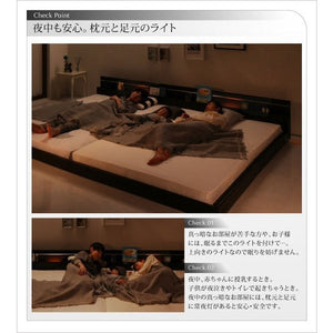 セミシングル ローベッド 低い 宮 棚 スマホ リモコン ラック ライト コンセント 充電 ワイド フレーム おしゃれ 北欧 照明 つなげる ポケットCマットレス付