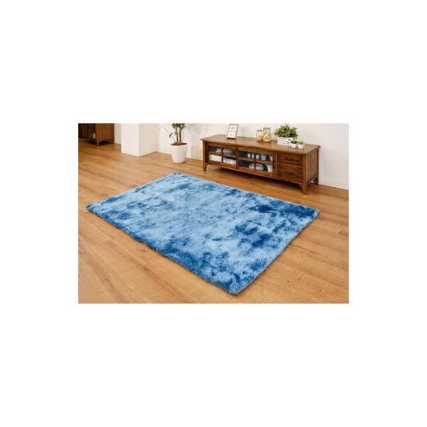 kag-55938 ラグ カーペット おしゃれ ラグマット 絨毯 北欧 安い じゅうたん 厚手 マット リビング 部屋 床 ブルー 青 約 幅130 奥行190