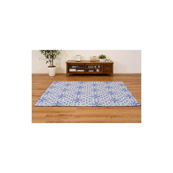 kag-55942 ラグ カーペット おしゃれ ラグマット 絨毯 北欧 安い じゅうたん 厚手 マット リビング 部屋 床 ブルー 青 約 幅130 奥行190