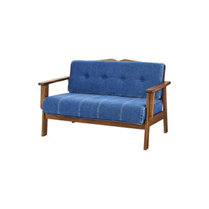 ソファー ソファ 2人掛け 長椅子 テレワーク 在宅 チェア 一人暮らし ブルー 青 約 幅122 奥行74 高さ76 座面高41