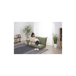 ソファー ソファ 2人掛け 長椅子 テレワーク 在宅 チェア 一人暮らし グリーン 緑 約 幅105-150 奥行63-108 高さ16-56 座面高16