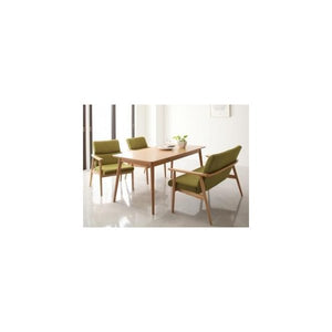 ダイニングテーブル ダイニングテーブルセット 4点 4人用 北欧 グリーン 緑 食卓テーブル テーブル 椅子 肘 ベンチ