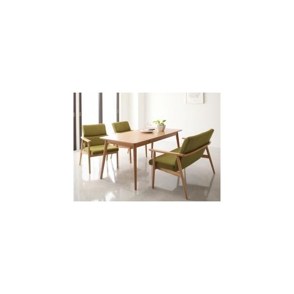 kag-5650 ダイニングテーブル ダイニングテーブルセット 4点 4人用 北欧 グリーン 緑 食卓テーブル テーブル 椅子 肘 ベンチ