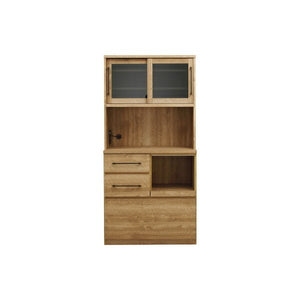 食器棚 収納 ラック おしゃれ 北欧 安い キッチン 棚 キッチンボード カップボード 木製 大容量 ナチュラル 約 幅90 奥行46.5 高さ184.6