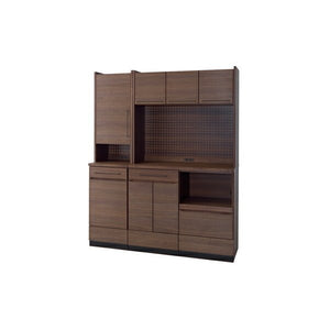 食器棚 収納 ラック おしゃれ 北欧 安い キッチン 棚 キッチンボード カップボード 木製 大容量 ウォールナット ブラウン 約 幅45 奥行45.5 高さ185
