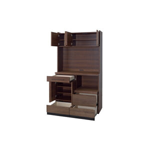 食器棚 収納 ラック おしゃれ 北欧 安い キッチン 棚 キッチンボード カップボード 木製 大容量 ウォールナット ブラウン 約 幅105.2 奥行45.5 高さ185