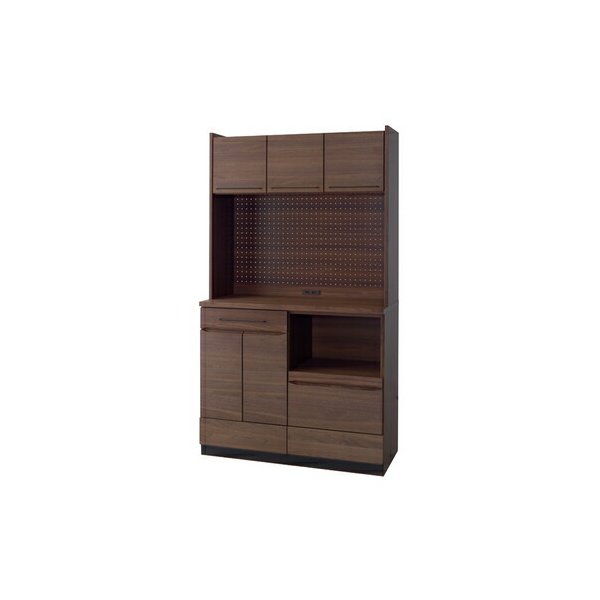 kag-57028 食器棚 収納 ラック おしゃれ 北欧 安い キッチン 棚 キッチンボード カップボード 木製 大容量 ウォールナット ブラウン 約 幅105.2 奥行45.5 高さ185
