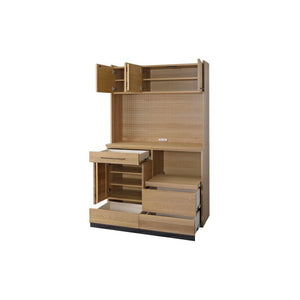 食器棚 収納 ラック おしゃれ 北欧 安い キッチン 棚 キッチンボード カップボード 木製 大容量 オーク 約 幅117.2 奥行45.5 高さ185