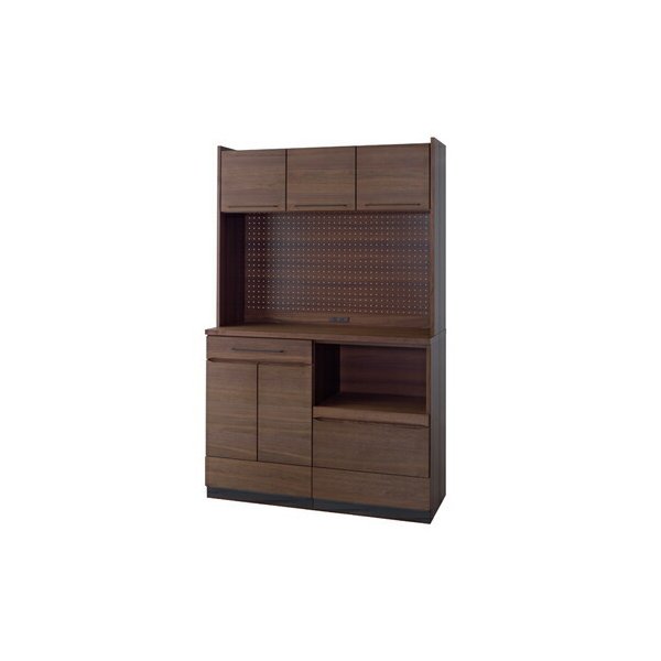 kag-57030 食器棚 収納 ラック おしゃれ 北欧 安い キッチン 棚 キッチンボード カップボード 木製 大容量 ウォールナット ブラウン 約 幅117.2 奥行45.5 高さ185