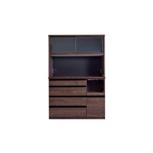 食器棚 収納 ラック おしゃれ 北欧 安い キッチン 棚 キッチンボード カップボード 木製 大容量 ウォールナット ブラウン 約 幅120 奥行48 高さ180