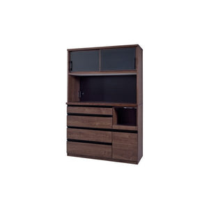 食器棚 収納 ラック おしゃれ 北欧 安い キッチン 棚 キッチンボード カップボード 木製 大容量 ウォールナット ブラウン 約 幅120 奥行48 高さ180