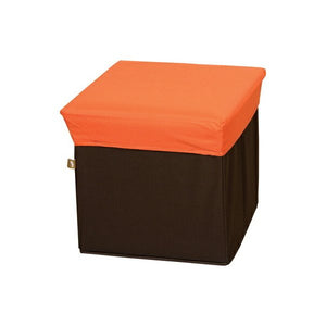 椅子 収納 ボックス スツール チェア オットマン 玄関 ベンチ おしゃれ 北欧 a4 おもちゃ かわいい ふた付き 蓋付き 子供 小物 服 本 収納椅子 オレンジ 約 幅30