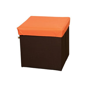 椅子 収納 ボックス スツール チェア オットマン 玄関 ベンチ おしゃれ 北欧 a4 おもちゃ かわいい ふた付き 蓋付き 子供 小物 服 本 収納椅子 オレンジ 約 幅42