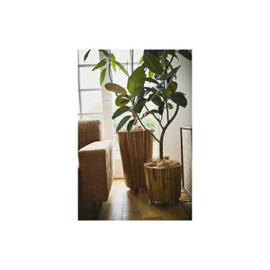 鉢カバー フラワーベース アンティーク ヴィンテージ おしゃれ シンプル レトロ 北欧 観葉植物 木製 約 φ39 高さ65