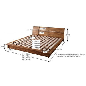 ベッド クイーン ローベッド ロータイプ 低い フロアベッド フレーム フラット ヘッドボード 薄型 板 北欧 おしゃれ モダン ヴィンテージ すのこ ステージ型