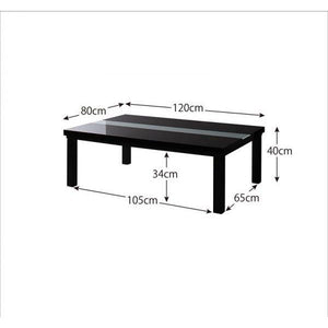 こたつテーブル こたつ テーブル 炬燵 電気こたつ おしゃれ 北欧 安い ローテーブル 長方形 (120×80) Gブラック 黒 木製