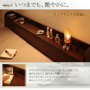 ベッド シングル ローベッド 低い 棚 宮付き スマホ メガネ リモコン コンセント 充電 フレーム 北欧 おしゃれ モダン ヴィンテージ マルチラスSSマットレス付