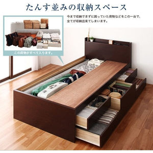 シングル ベッド チェスト 下収納 引き出し 大容量 宮 棚 スマホ メガネ リモコン ラック コンセント 充電 畳 おしゃれ アジアン 国産畳 ベッドガード付き