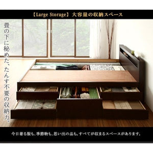 シングル ベッド チェスト 下収納 引き出し 大容量 宮 棚 スマホ メガネ リモコン ラック コンセント 充電 畳 おしゃれ アジアン 国産畳 ベッドガード付き