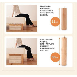 ベッド シングル 脚付き マットレスベッド ベンチ ローベッド ヘッドレス 分割 おしゃれ 姫系 かわいい 子供 分割式 ハーフ 2way 敷きパッド付 ボンネルC 脚30