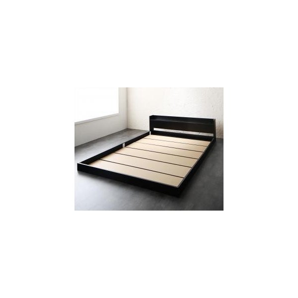 kag-9890 ベッド ダブル ローベッド ロータイプ 低い フロアベッド 棚
